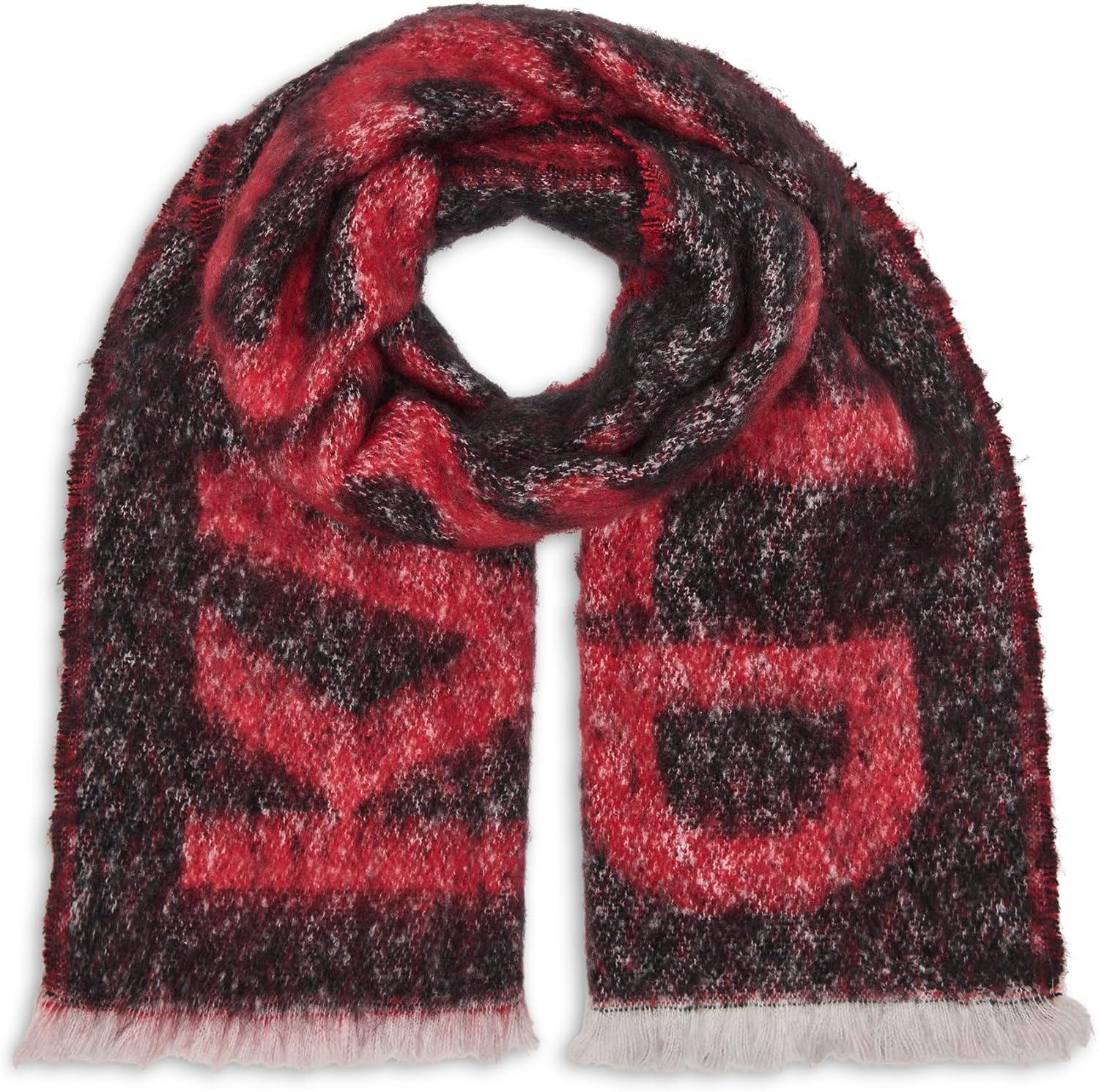 KARL LAGERFELD womens Tweed Logo Blanket Scarf