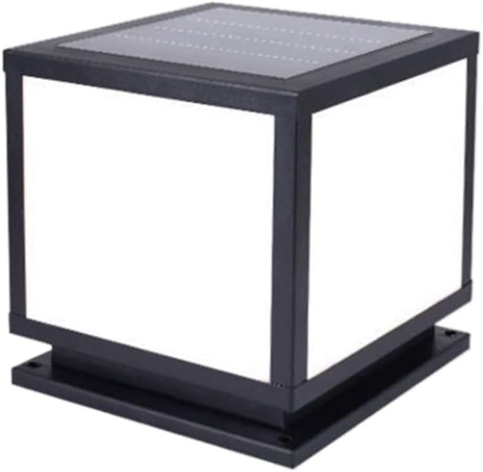 LED Solar Column Headlight Waterproof Post Lamps Vintage Outdoor Pillar Light Square Wall Pillar Headlight for Garden, Post, Deck, Patio, Decor Or Fence Decoration