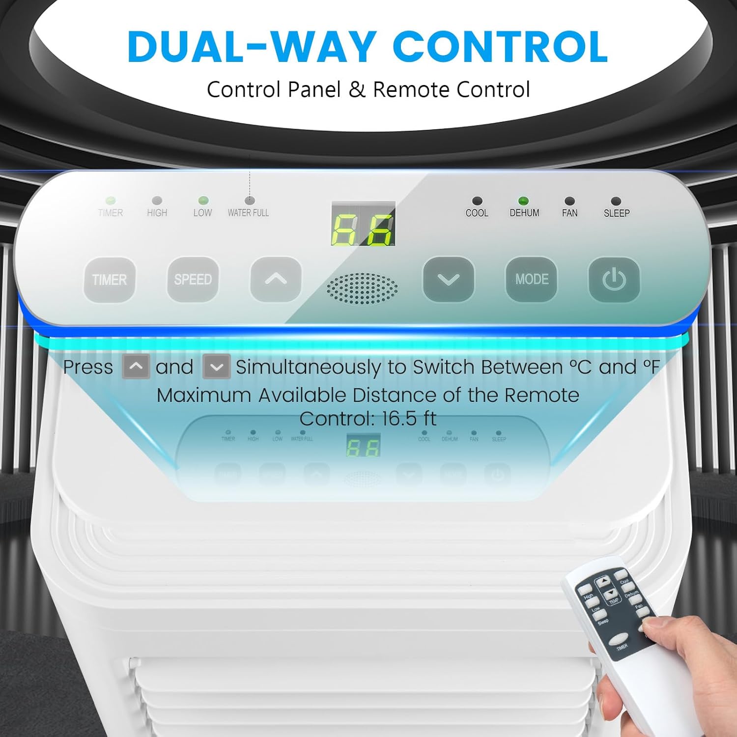 DORTALA Portable Air Conditioner 10000 BTU, 3-in-1 Personal AC Cooling Unit with Dehumidifier, 24H Timer, Remote Control, Window Kit & Wheels, Standing AC for Bedroom, Dorm, Cools up to 280 Sq. Ft