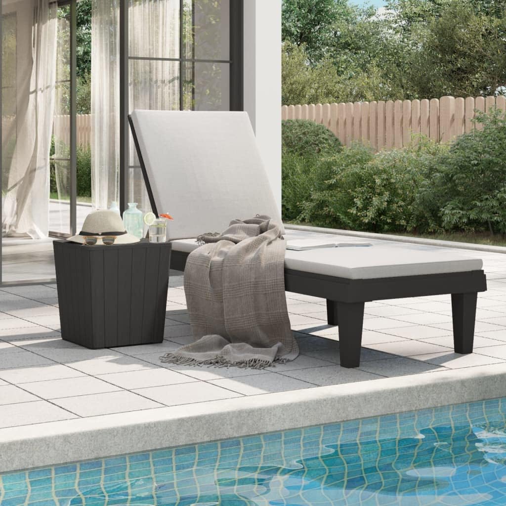 Patio Lounges Sun Lounger Black 61