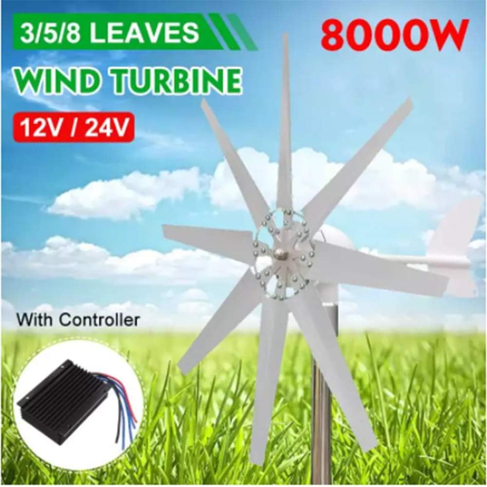 Wind Turbines Generator with Controller Windmill Energy Turbines Wind Turbine Energy Generators for Home Park Street Light,8 Blades,12v