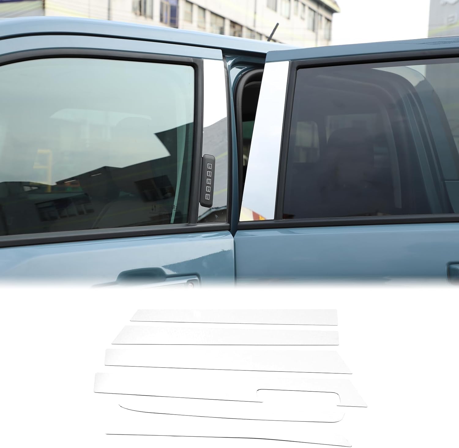 Car Door Window Centerpillar Molding Trim Cover Compatible with Ford Maverick 2022 2023 Car Exterior Side Door Window Center Pillar Post Molding Decorative Panel Protection Stainless Steel Accessories