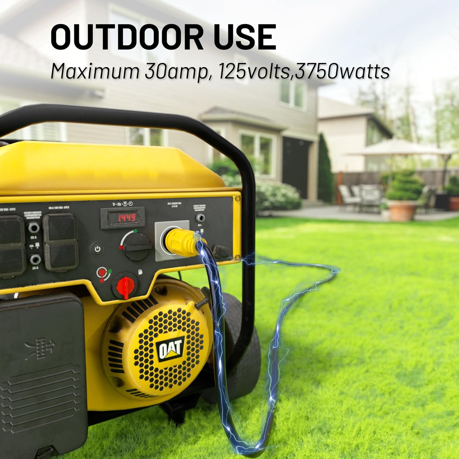 30 Amp Generator Extension Cord 4 Prong 25FT, NEMA L14-30P/L14-30R 10 Gauge Extension Cord Twist Lock Generator Power Cord Heavy Duty, STW 125/250V 7500W, Yellow ETL Listed