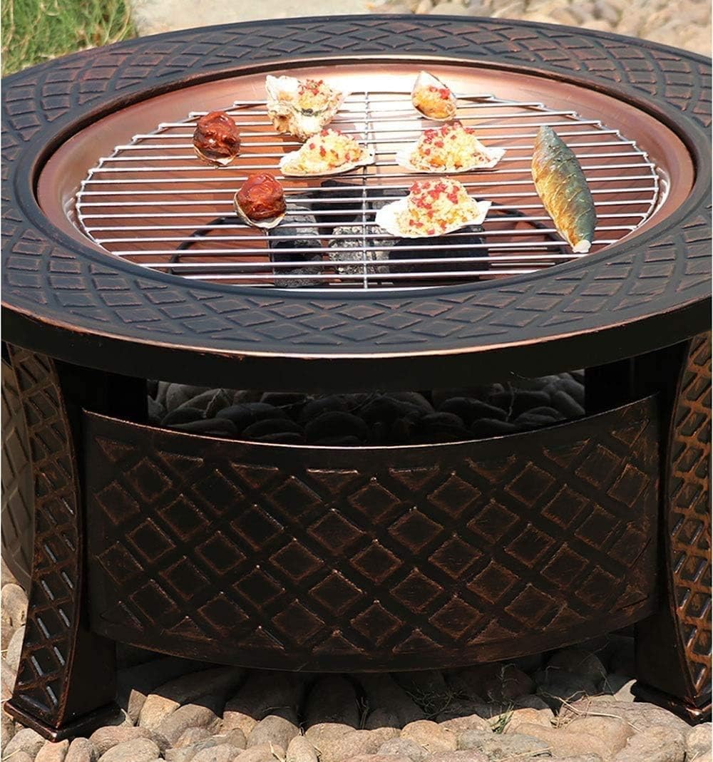 Outdoor Fire Pits,Housewares Cast Iron Fire Pit Outdoor Garden Patio Heater Camping Bowl for Wood 56cm Diameter Garden Fire Pit Basket Patio Heater