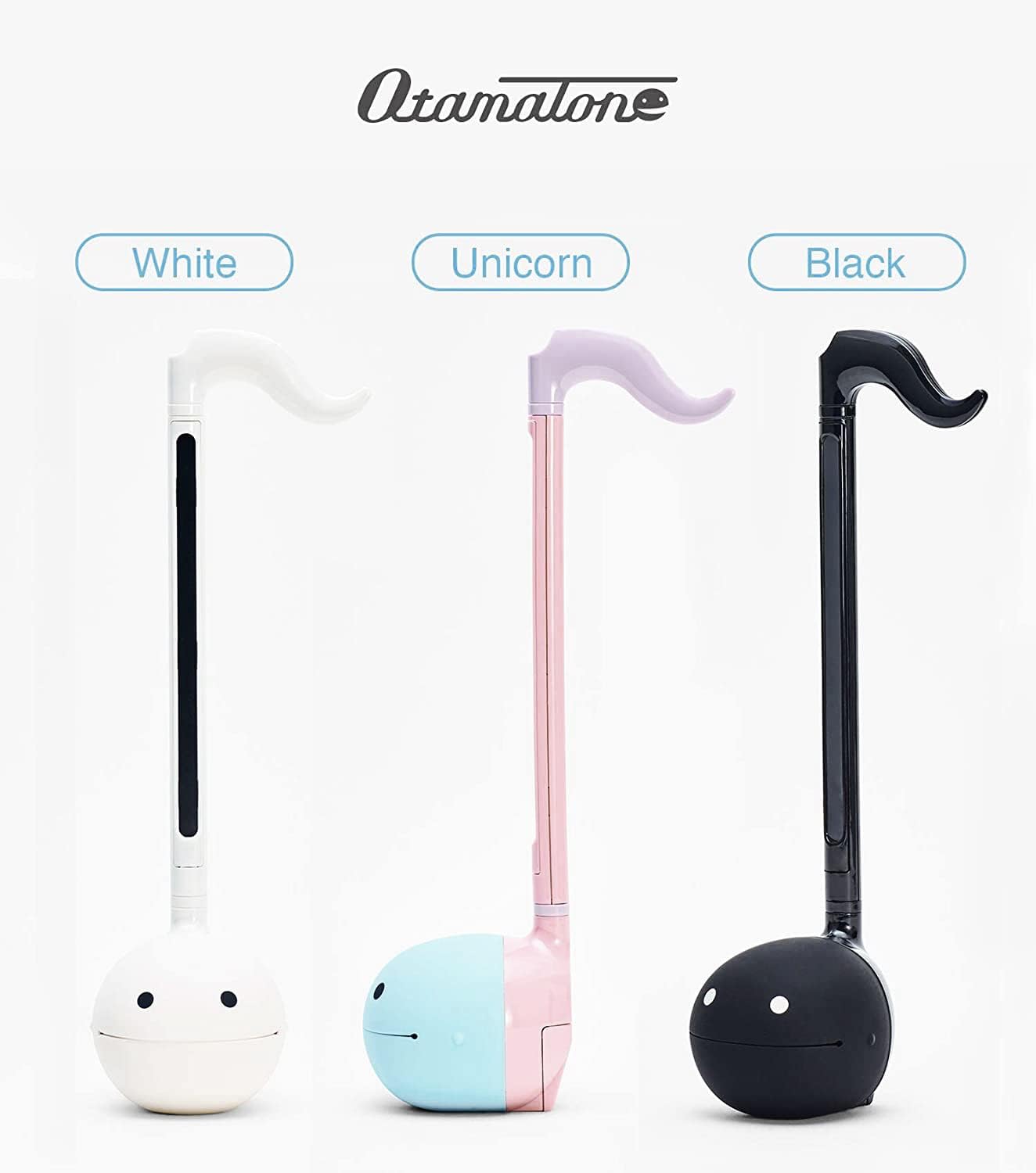 Otamatone Japanese Electronic Musical Instrument Portable Music Synthesizer from Japan by Maywa Denki Educational Fun Gift for Children, Teens & Adults - Black White Unicorn Set