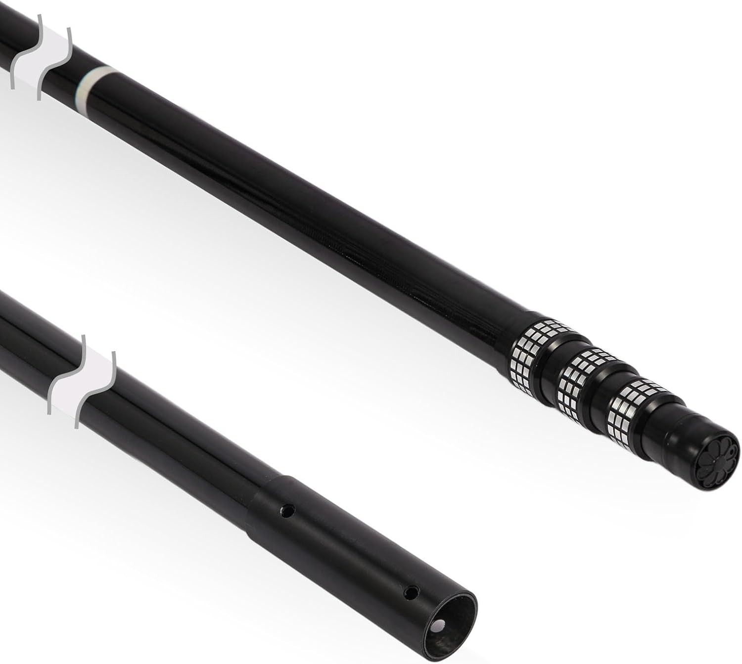 Carbon fiber pool pole, 4-section telescopic 15 foot, lightweight and easy to grip adjustable cleaning pole, used for pool cleaning, connected to fishing net, rake, brush, vacuum head cleaning (15FT)