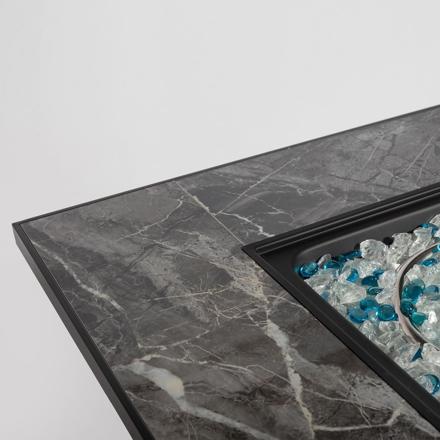 30 inch Outdoor fire Table with Propane Gas Belt Cover, fire Pit Table with Glass Stone and rain Cover, fire Pit Table