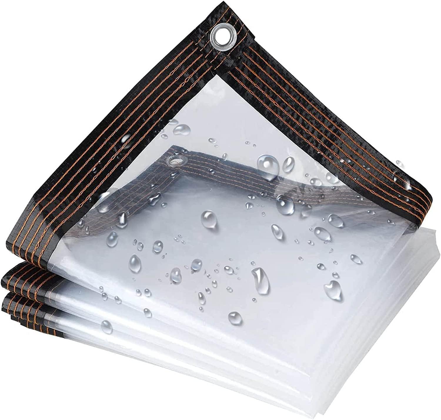 Tarps Transparent Clear Poly 13x16ft, Tarpaulin Heavy Duty Waterproof, Clear Tarpaulin Cover with Grommets for Garden Patio Lawn Plants Greenhouse Or Pet Hutch Roof