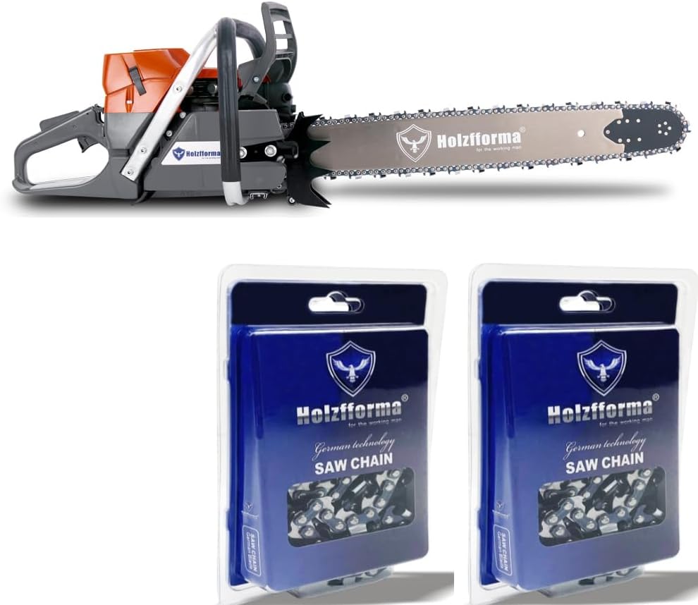 Farmertec 71cc G372 Holzfforma Orange Dark Grey Chainsaw Power Head With 28inch Bar Standard Ripping Skip Chain Wrap Around Handle Bar