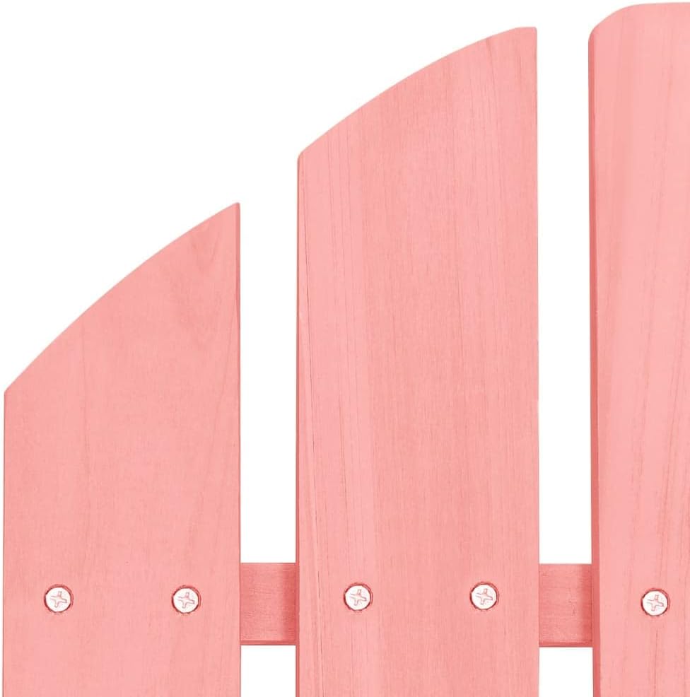 Wooden Patio Adirondack Chair with Ottoman, Outdoor Chairs Patio Chairs Lawn Chair Wooden Patio Chair for Outside Porch Chair Fire Pit Chairs Deck Chair for Garden Pool Balcony, Pink