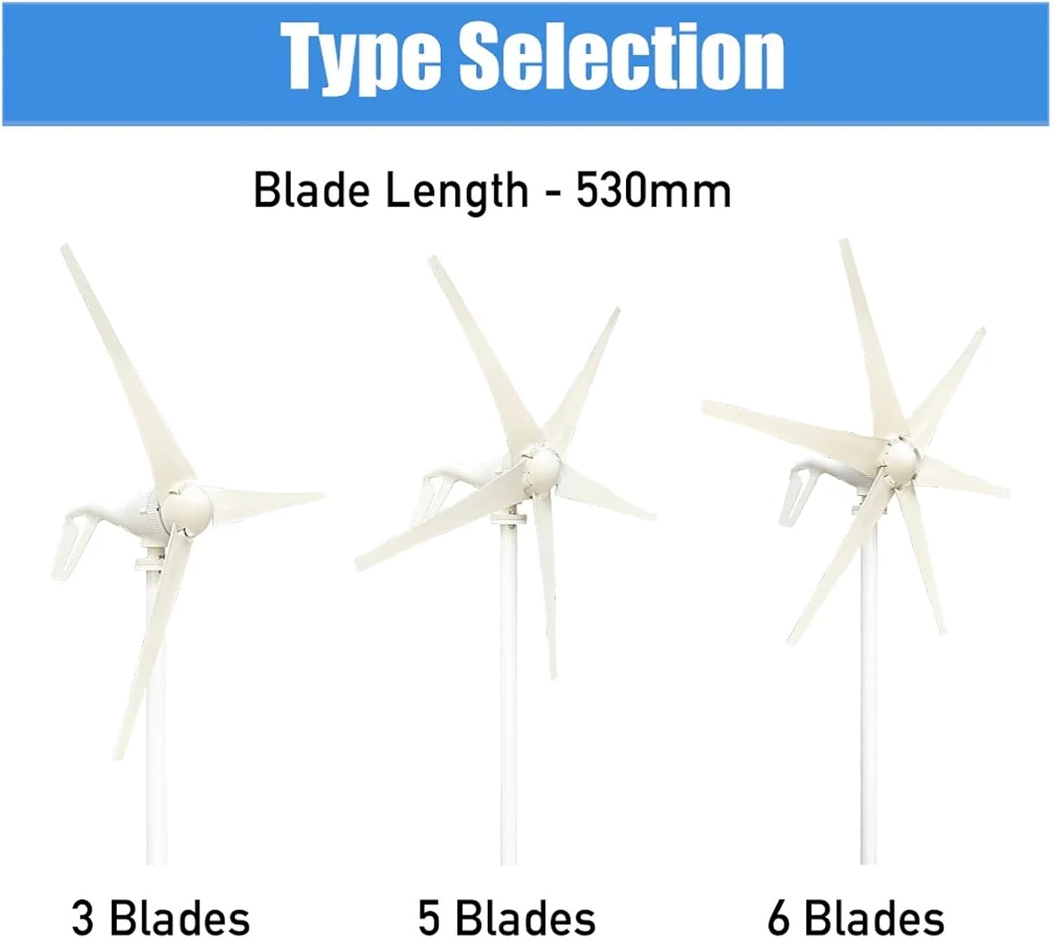 600w 800w 1000w Wind Turbine Generator Windmill 12v 24v Home Appliance Camping Power Generator with MPPT Controller Low Starting Speed for Home(6 Blades 1000w,12V)