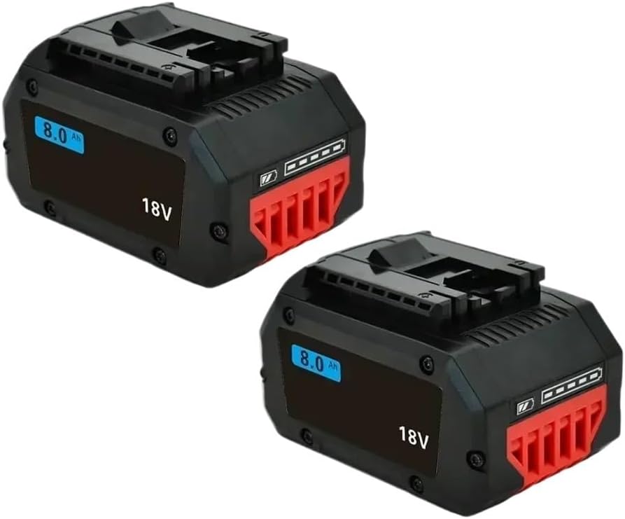 18V 8000mAh Lithium-Ion Replacement Battery Compatible with Bosch Professional Tools BAT609, BAT618, GBA18V80 Cordless Power Tool Batteries(8.0Ah 2PCS)
