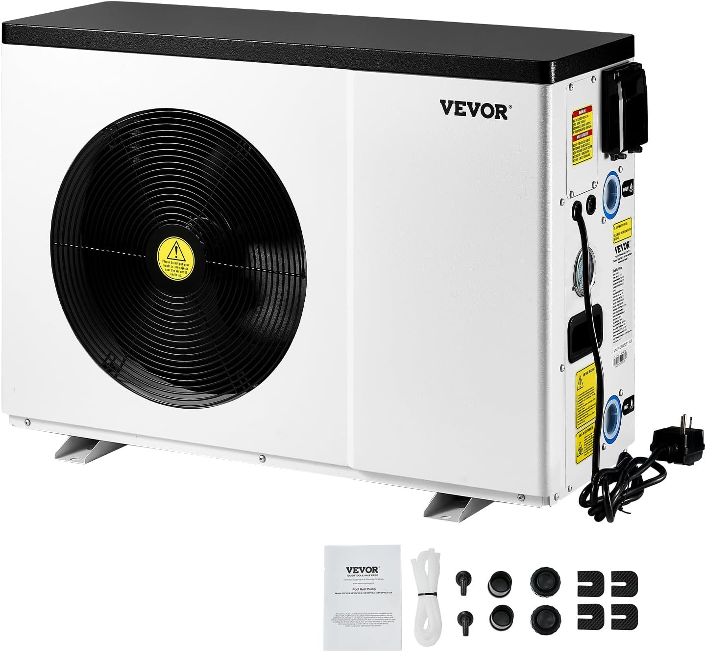 VEVOR Electric Pool Heat Pump, 22250 BTU, Pool Heaters for 3171-6605GAL Above and In Ground Pools, Low Noise, Heating and Cooling Highly Efficient & Energy-Saving Pool Water Heater AC120V 60Hz