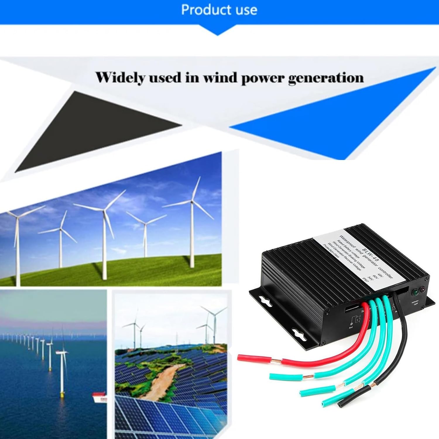 24V, Small Charging Regulator 2000W 10A-40A 12V 24V Auto 48V MPPT Wind Charge Controller Water Proof IP67 for Wind Turbine Generator