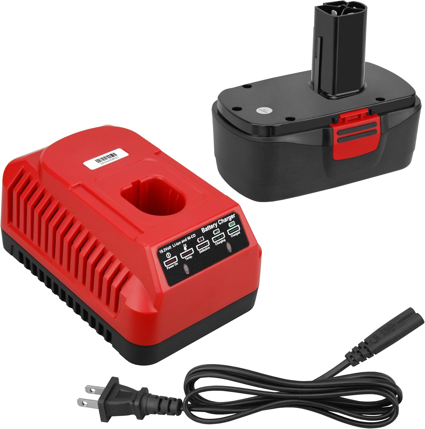 2 Piece Combo- Banshee 19.2V Ni-CD Battery & Automatic Charger, Compatible with Craftsman 19V Power Tools