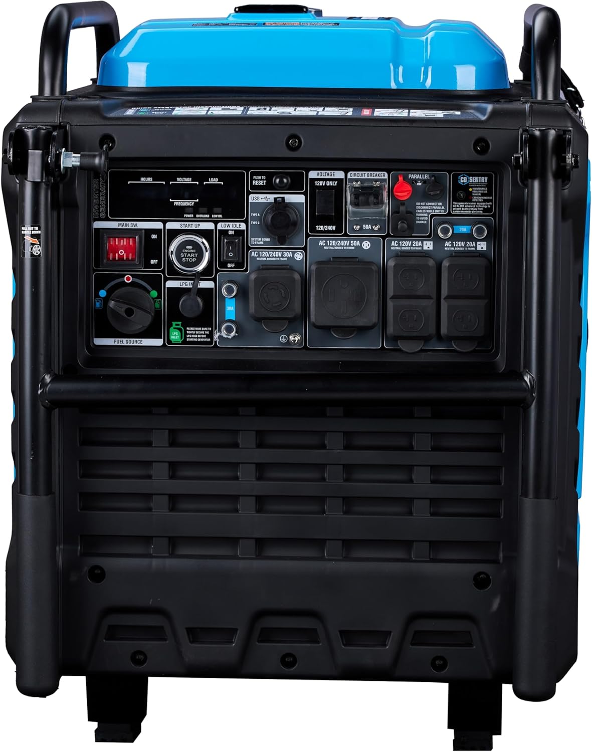 Pulsar PGD95BISCO Super Quiet Dual Fuel 9500W Home Use Backup Portable Inverter Generator With Remote Control and electric start (CO, low battery and low oil Shutoff), RV ready