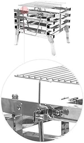 BBQ Grill Outdoor Portable Fire Pit Outdoor Foldable Bonfire Stove 16'' Steel BBQ Grill for Camping Picnic Bonfire Patio Backyard Garden,Outdoor Fire Pits