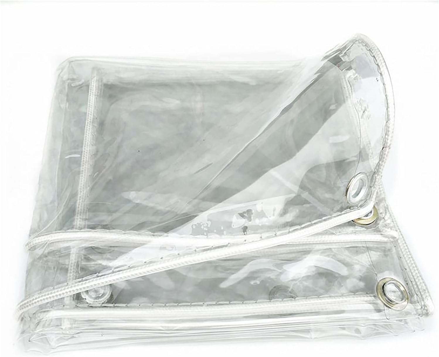 QWEASDF Waterproof Transparent Tarps with Eyelets, Weatherproof Durable Tarpaulin, Foldable PVC Material Canopies, for Gardens, Greenhouse, Plants, pet roof, Patio Balcony,2.3x5.5m/7.5x18ft
