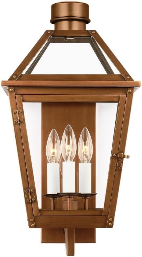 Generation Lighting-Hyannis-3 Light Medium Outdoor Wall Lantern-20.25 Inch Tall and 10.5 Inch Wide-Natural Copper Finish