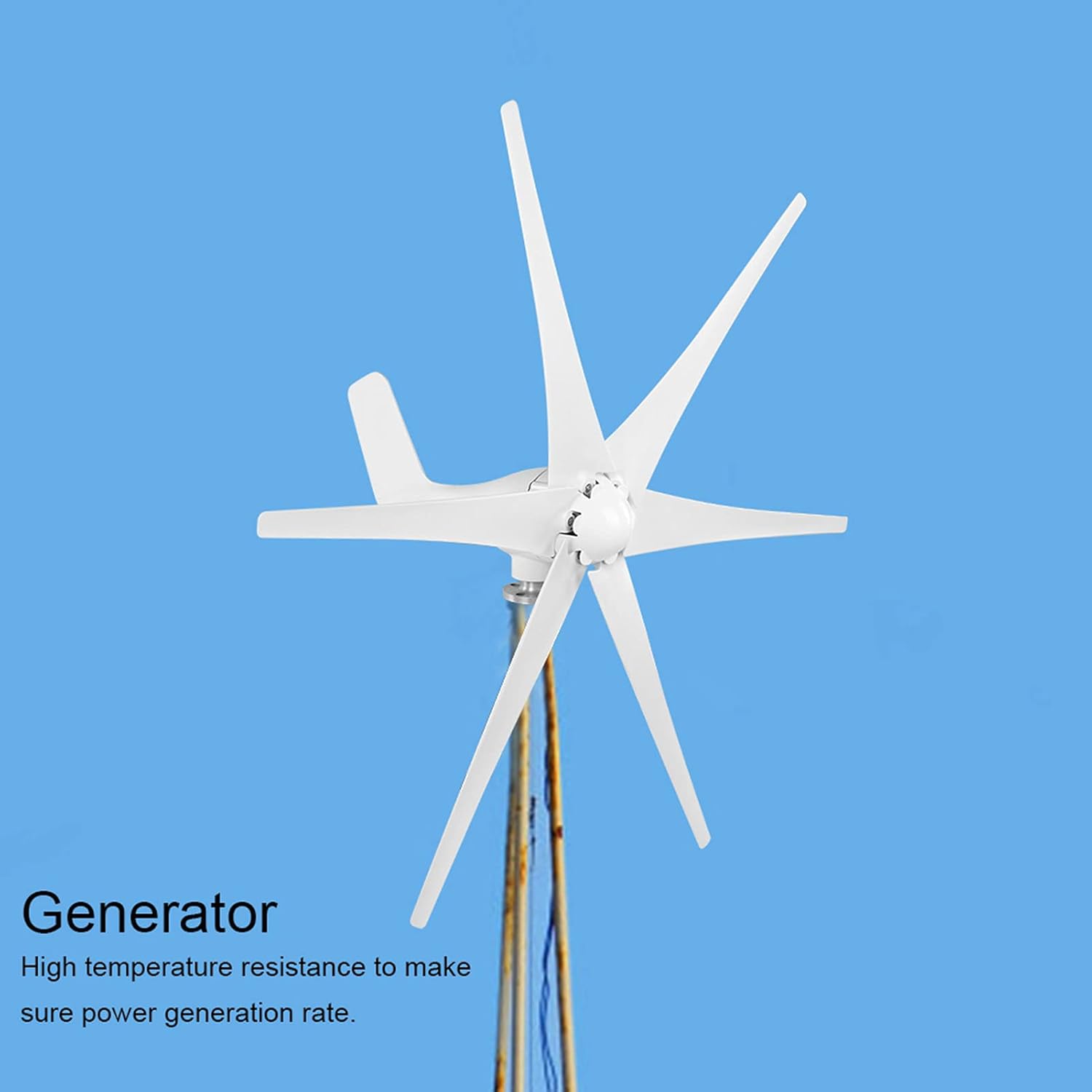 800W Wind Turbine and Windmill Generator System 6 Blade with Wind Controller for Marine, Residential, Outdoor Applications - Complete Kit for Boats, Terraces, Cabins, Home Power (White 48V)
