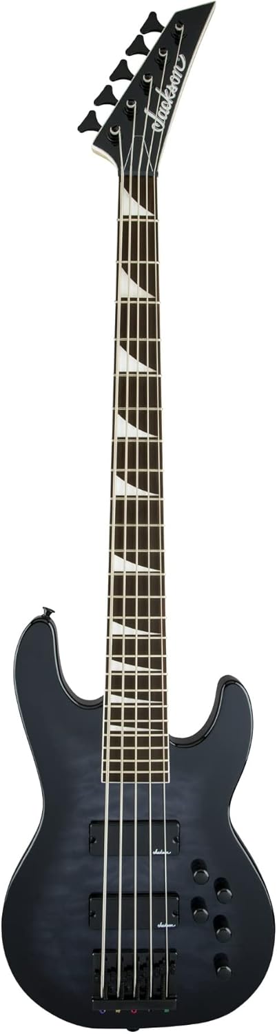 Jackson JS Series 5-String Concert Bass JS3VQ, Transparent Black Burst, Amaranth Fingerboard