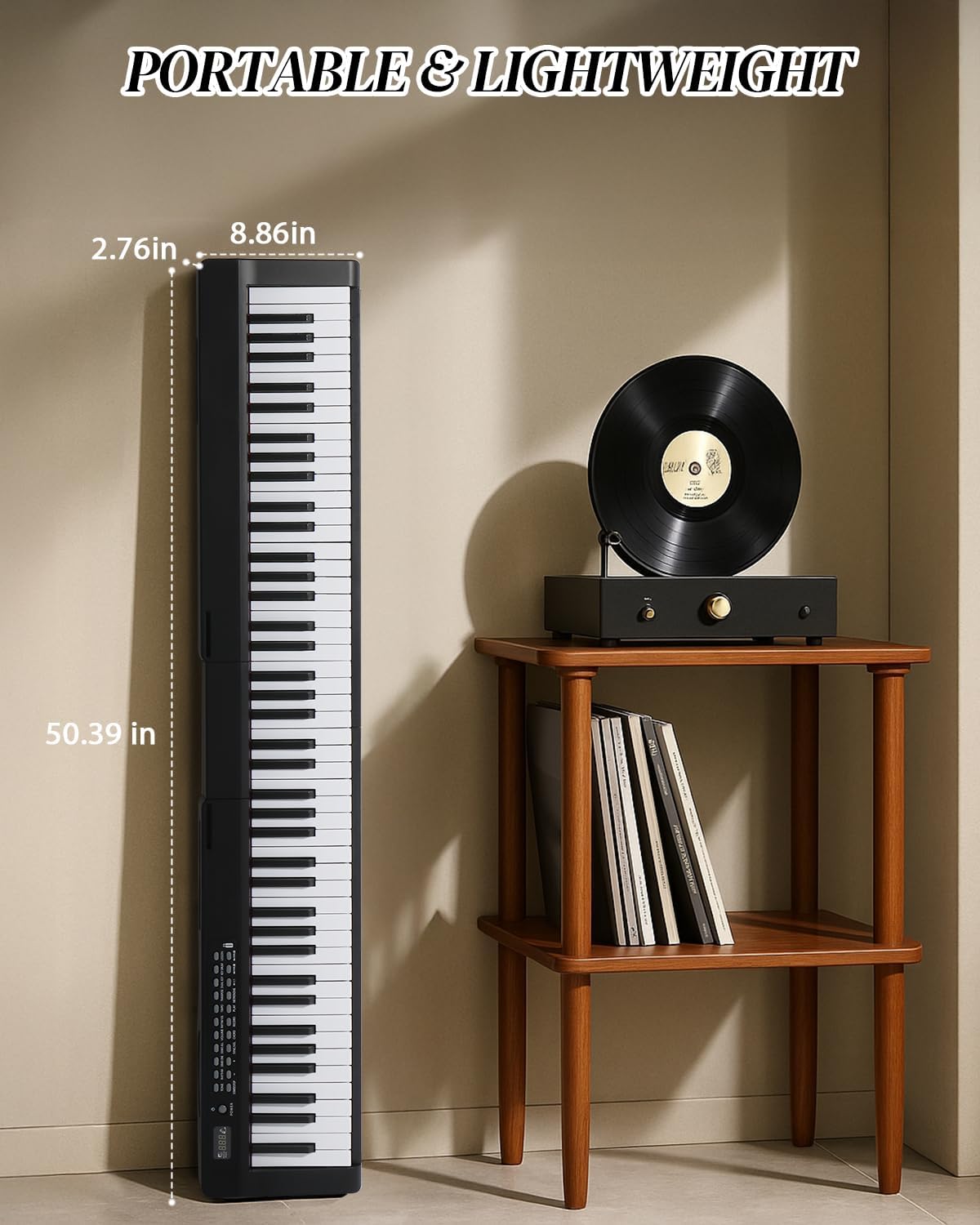 Ktaxon 88 Key Keyboard Piano Digital Piano with Dual Power Supply, 3 Teaching Modes, Bluetooth Audio & MIDI, Comprehensive Function Interface, 1000 Rhythms& 1000 Tones &150 Demo Songs (Compact)