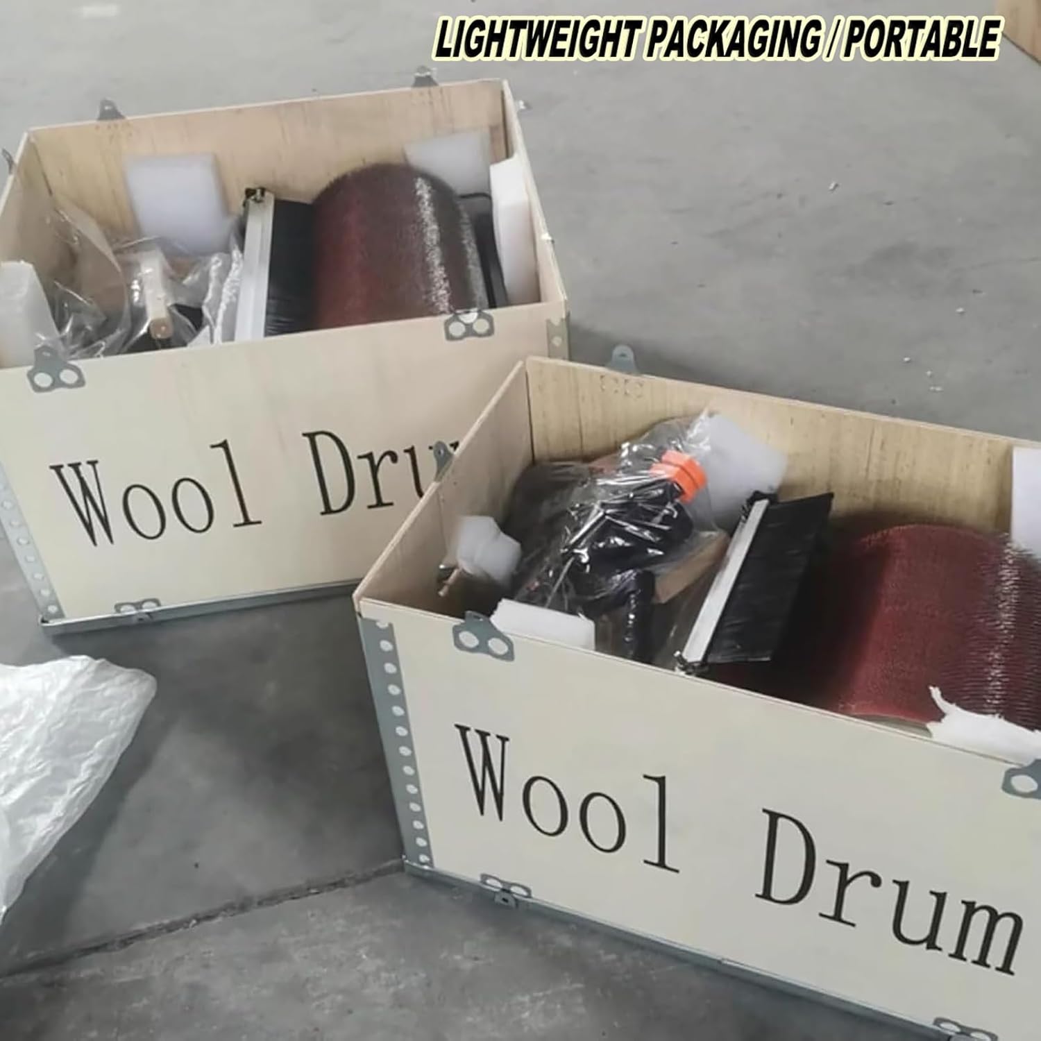 DIY Wool Felt Machine, Hand Drum Carder, Manual Wool Combing Machine, Wool Blending Board Carding Brush Set with Aluminum Alloy Speed Change Wheel (20CM/8inch)