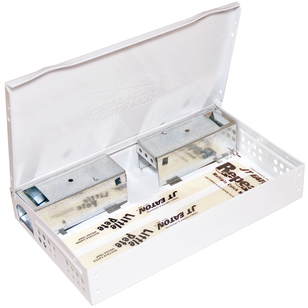 Repeater Multiple Catch Mouse Trap – White Powder-Coated Steel – Humane, Reusable Live Catch Trap for Up to 30 Mice – No Bait Needed, Low-Profile Design