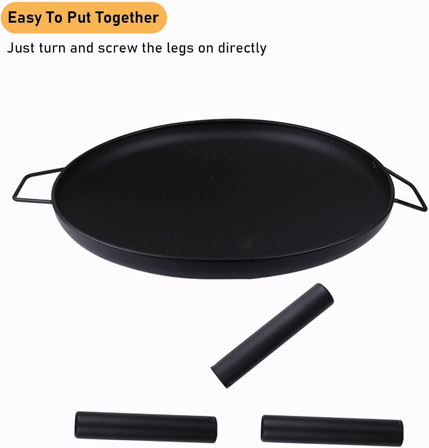 LXLZYXSF Round Shallow Bonfire Wood Burning Fire Pit for Indoor Outdoor, Fire Bowl Deck Yard Barbecue Stove Camping Fire Bowl Basin (Color : with Grate)