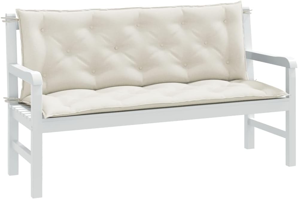 Garden Bench Cushions 2 pcs Melange Cream 59.1