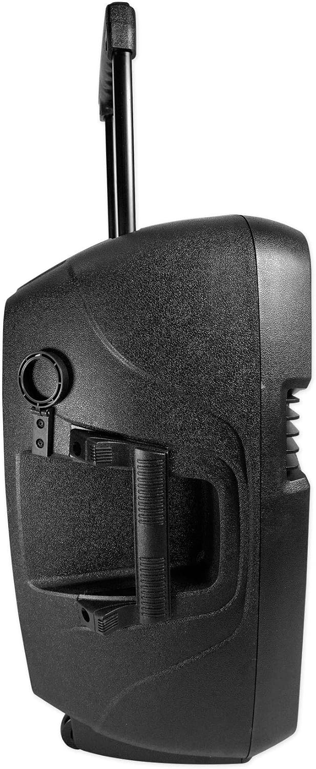 Rockville RAM12BT Bundle: 12-in Rechargeable Powered 600W Peak / 150W RMS DJ PA Speaker with Bluetooth and 2 Wireless Microphones, RVES05 Heavy Duty Tripod Pole-Mount Speaker Stand, 2-Items