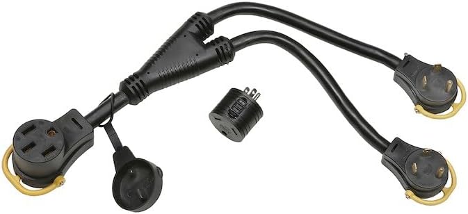 Power Cord Adapter Replacement Adapter For Generator Cord Y Type Twist Lock Plug Type 30 Amp Female To 20 Amp Male L5-30 Lock Waterproof