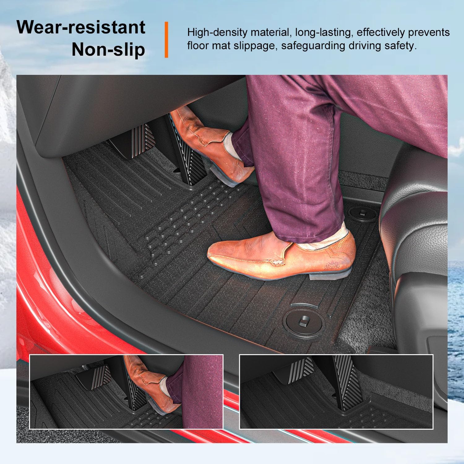 powoq Fuel&Hybrid Floor Mat Compatible with 2024-2026 Santa Fe Cargo Mat Trunk Mat TPE All Weather Trunk Liner Replacement for 2024 2025 2026 Santa Fe Accessories