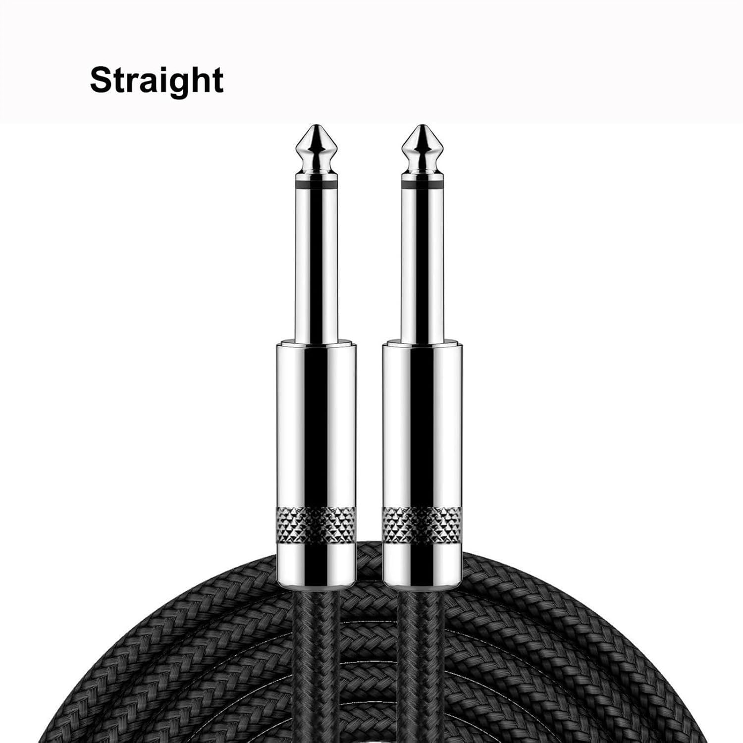 TSTS Guitar Audio Cable 10m /5m /300cm /2m /1m Aux Cable for Electric Guitar Bass Instrument Amplifier Cord 1/4 Right Angle Straight(Straight,15m)