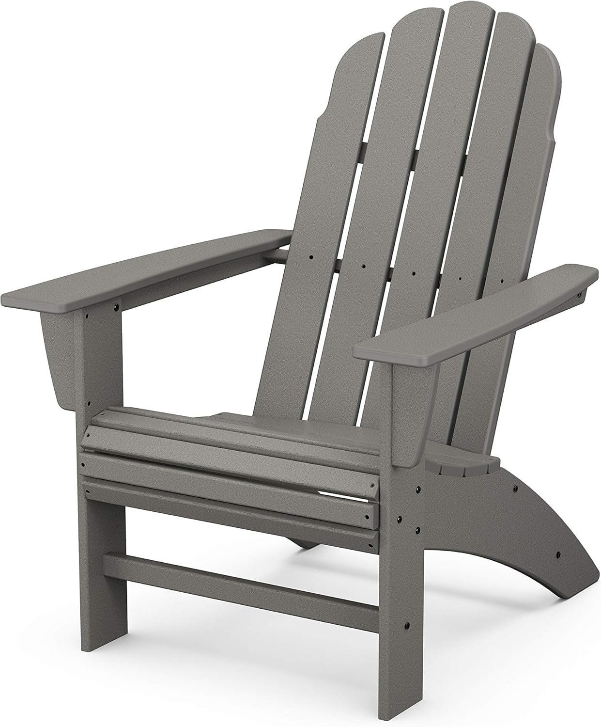 POLYWOOD Vineyard Curveback Adirondack Chair, Slate Grey - Heavy Duty HDPE Outdoor Patio Furniture - Classic Comfort Design for Deck, Garden, Backyard, Pool, Fire Pit