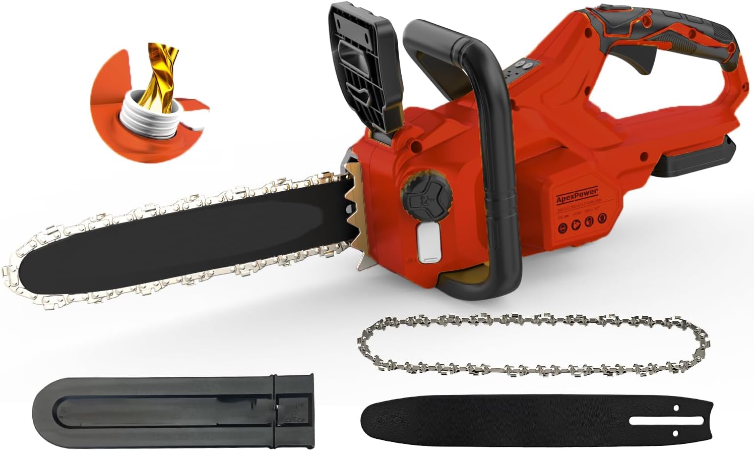 14 Inch Brushless Electric Chainsaw Cordless, Compact Chainsaw with Auto Oiler, Low Kickback, Battery Powered Chain Saw for Tree Trimming, Storm Clean-Up, Wood Cutting, Pruning