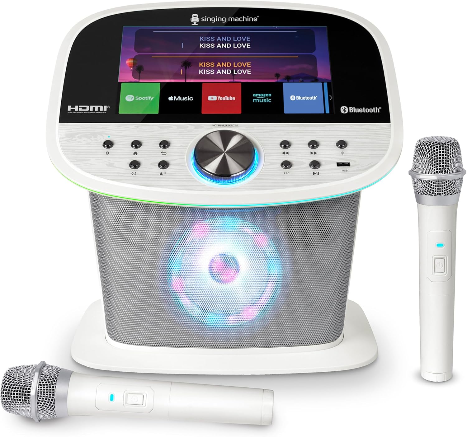 Singing Machine Platinum Plus – Wi-Fi Karaoke Machine for Adults & Kids with 2 Wireless Microphones, Bluetooth Party Speaker, Voice Effects, YouTube & Spotify Streaming – The Ultimate Party System
