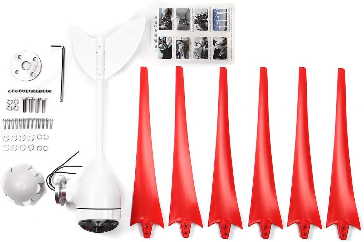 8000W 3/5/6 Blade Wind Turbines Generator DC/AC 12/24V Windmill Energy Turbines Charge High Conversion Rate Powerbank Motor Kit,3 Blades,12v