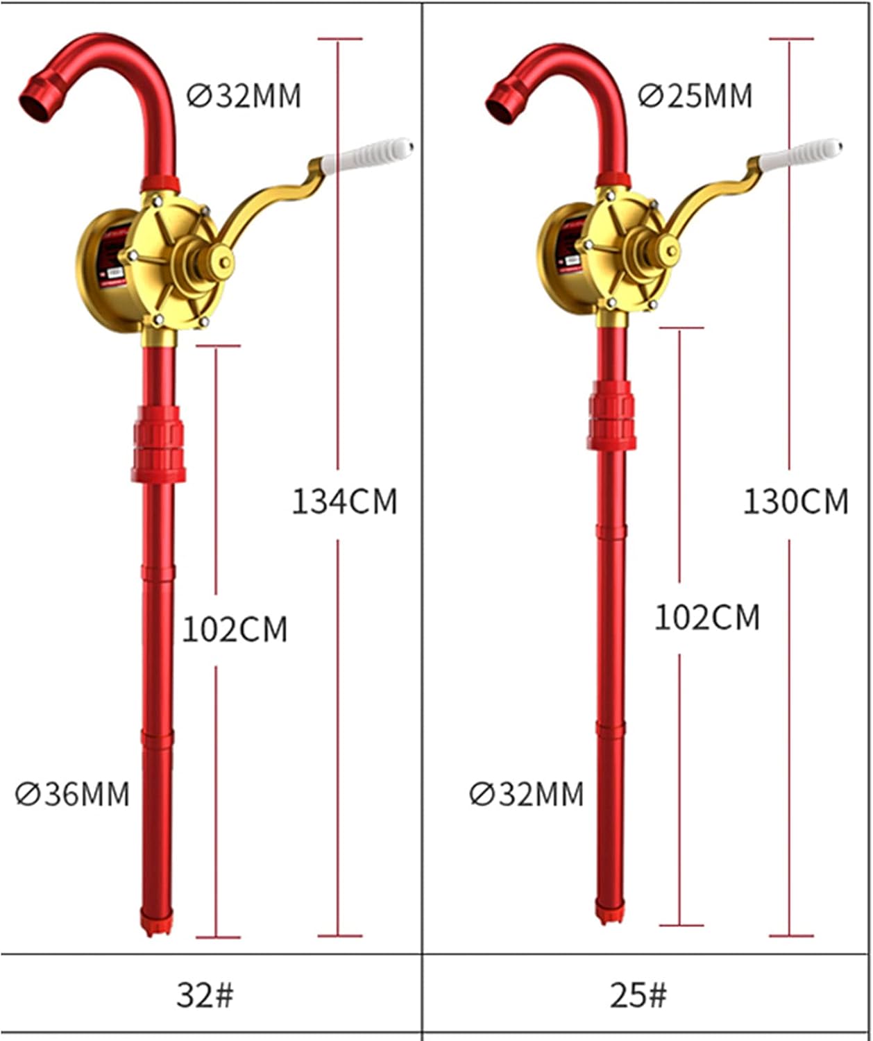 Hand Tool Rotary Barrel Pump,Drum Rotary Hand Pump New Oil Fuel Barrel Heavy Duty，Transfers Antifreeze, Gas, Kerosene, Hydraulic Fluid, Oils and More for Use On 15 to 55 Gallon Drums