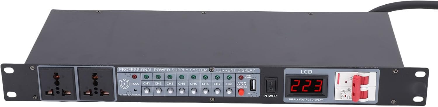 Diydeg 10 Outlet Power Sequencer, Rack Mount Power Conditioner for Audio Equipment with Independent Controls, Audio Digital Powers Supply Controller Regulator for Home, Studio (US Plug)