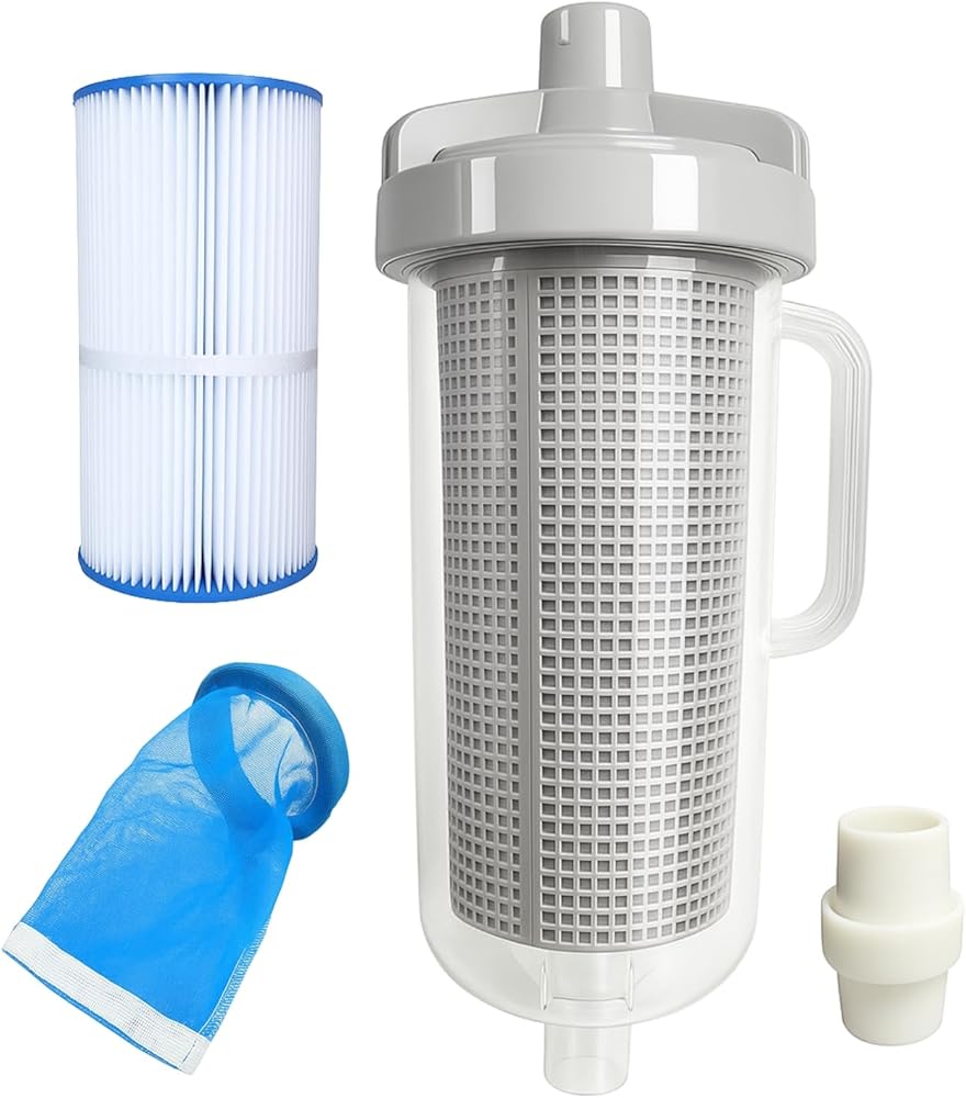 Heavy Duty Inline Leaf Canister Large Basket for Automatic Pool Vacuum Cleaner - Direct Replacement for Hayward Leaf Canister W530 - Leaf Catcher (Canister w/Leaf Bag + Cartridge Filter)