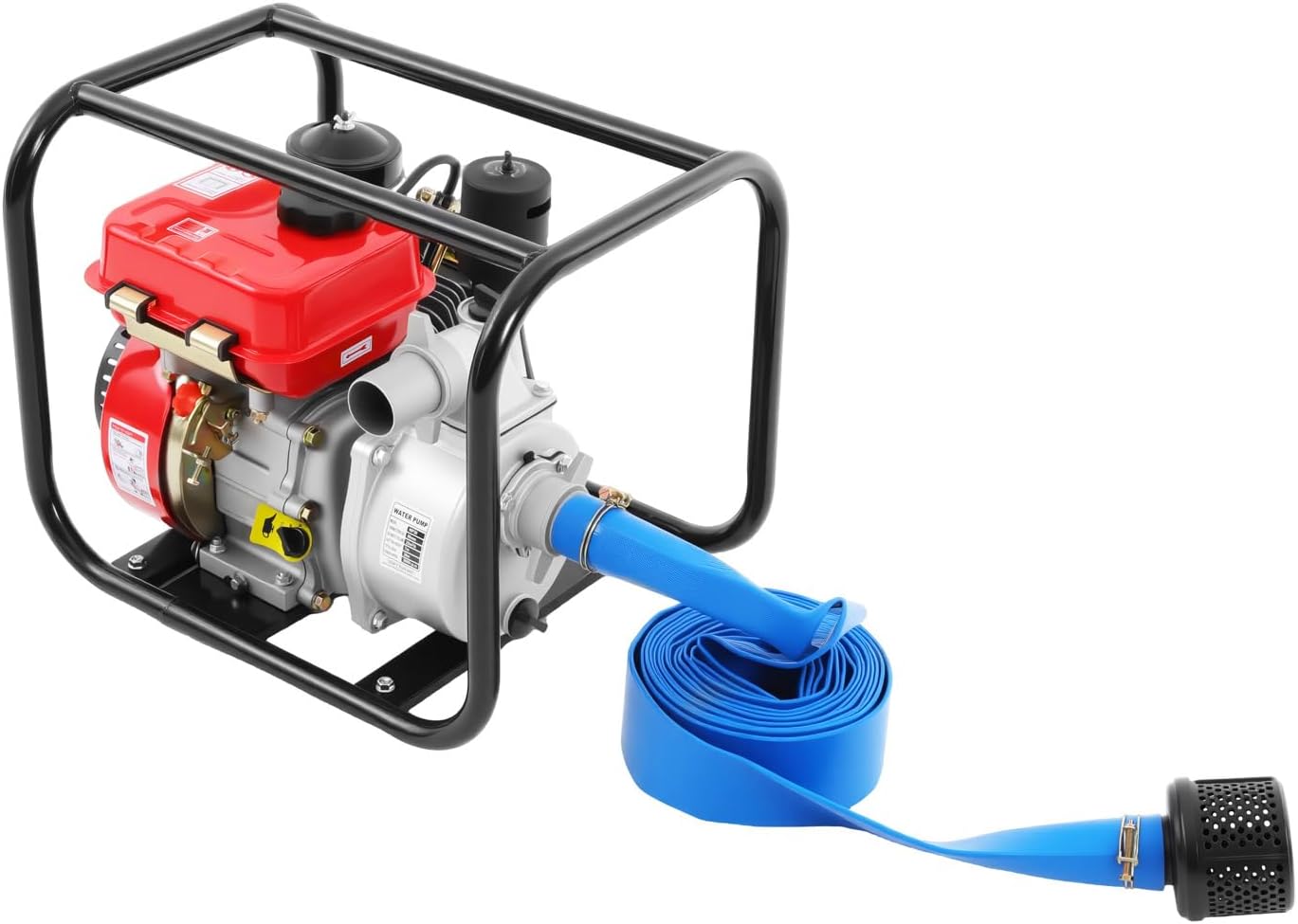Diesel Engine Water Pump, 2in/3in Water Transfer Pump 85ft Lift 22.97ft Suction, 196CC 4-Stroke Single-cylinder Air-cooled Portable Diesel Powered Trash Pump w/24ft Hose for Irrigation Pool (2 inch)