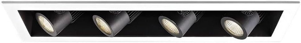 WAC Lighting MT4LD416NE-F40-BK LED Precision Multiple Four Light New Construction Non-IC Housing, 4000K Flood Beam, 4, Black