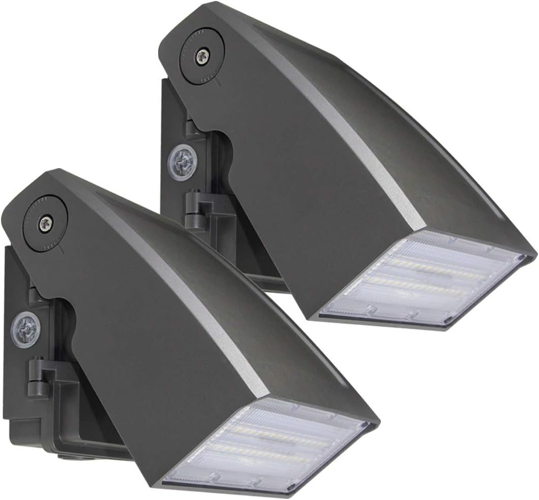 DAKASON (2 Pack) 30W LED Wall Pack, Dusk-to-Dawn Photocell, Adjustable Head, Full Cut-Off Security Light, 5000K 3300lm Replaces 100-150W HPS/HID IP65 Waterproof Outdoor Lighting Fixture, ETL Listed