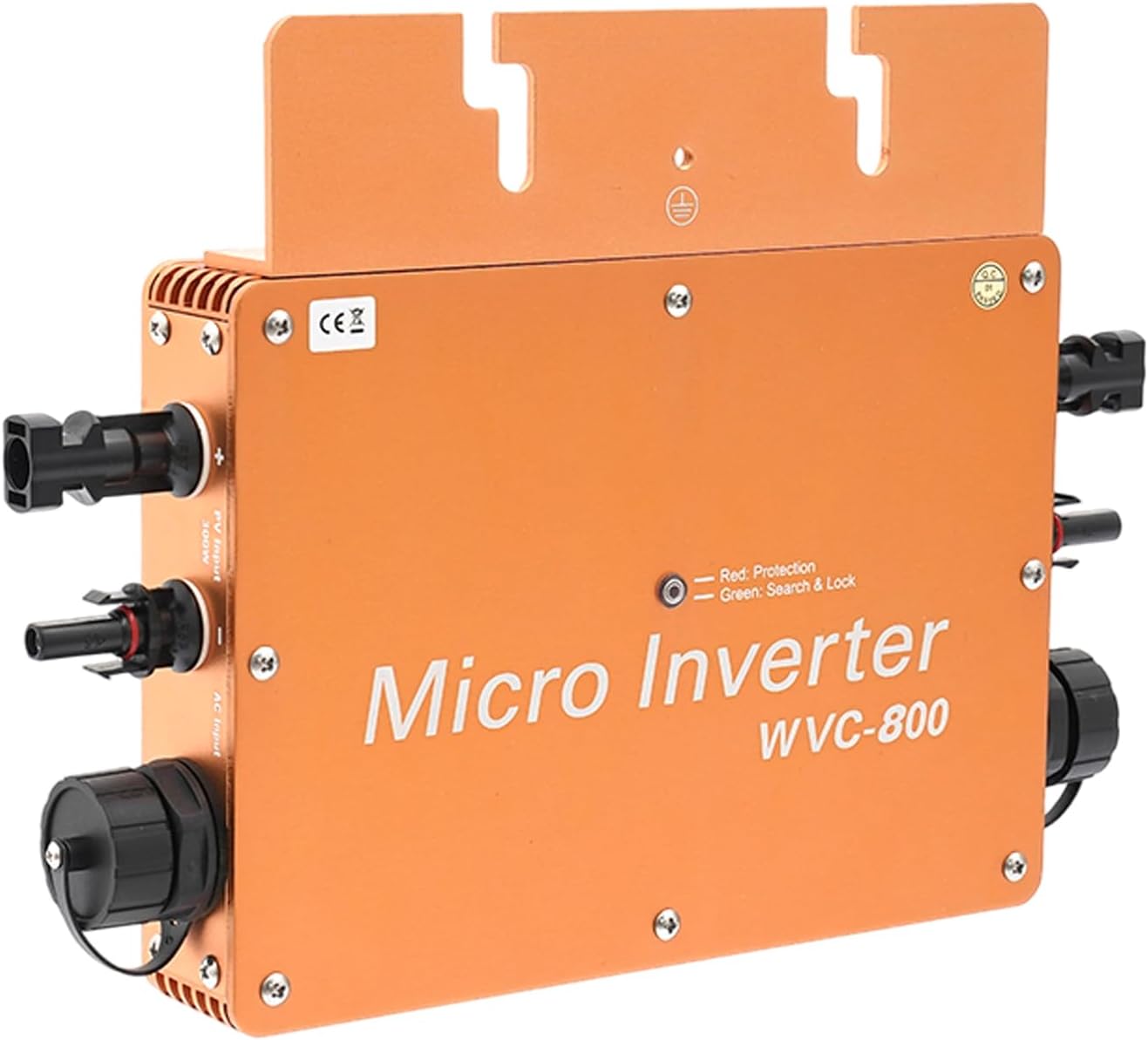 800W Solar Power Inverter, Grid Tie Micro Inverter with LCD Display, Automatic Identification Power Inverters IP65 Waterproof, 22-50VDC Input, 120V/230V Output (Gold)