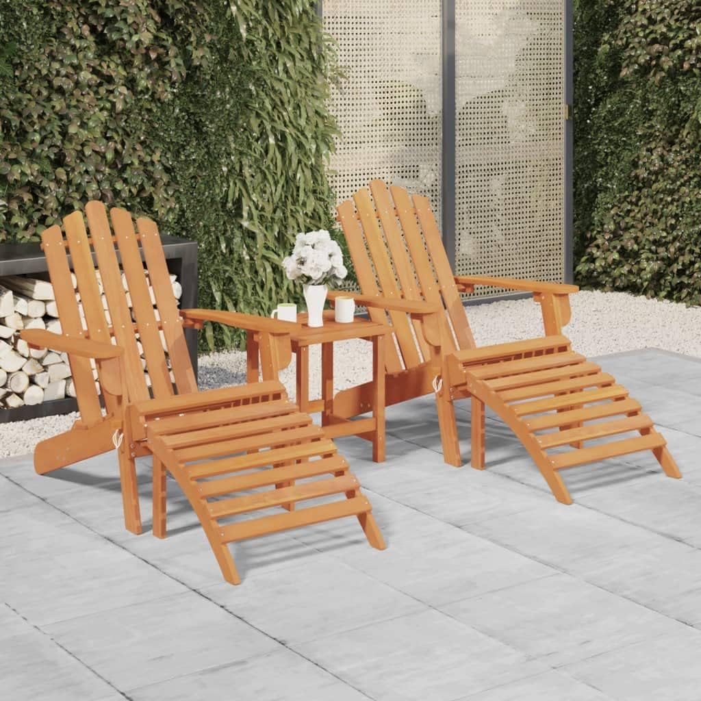 Patio Adirondack Chairs with Footrests 2 pcs Solid Wood Acacia,Comfortable Acacia Wood Adirondack Chairs with Footrests for Garden, Patio, and Terraces Outdoor Furniture, Outdoor Chairs