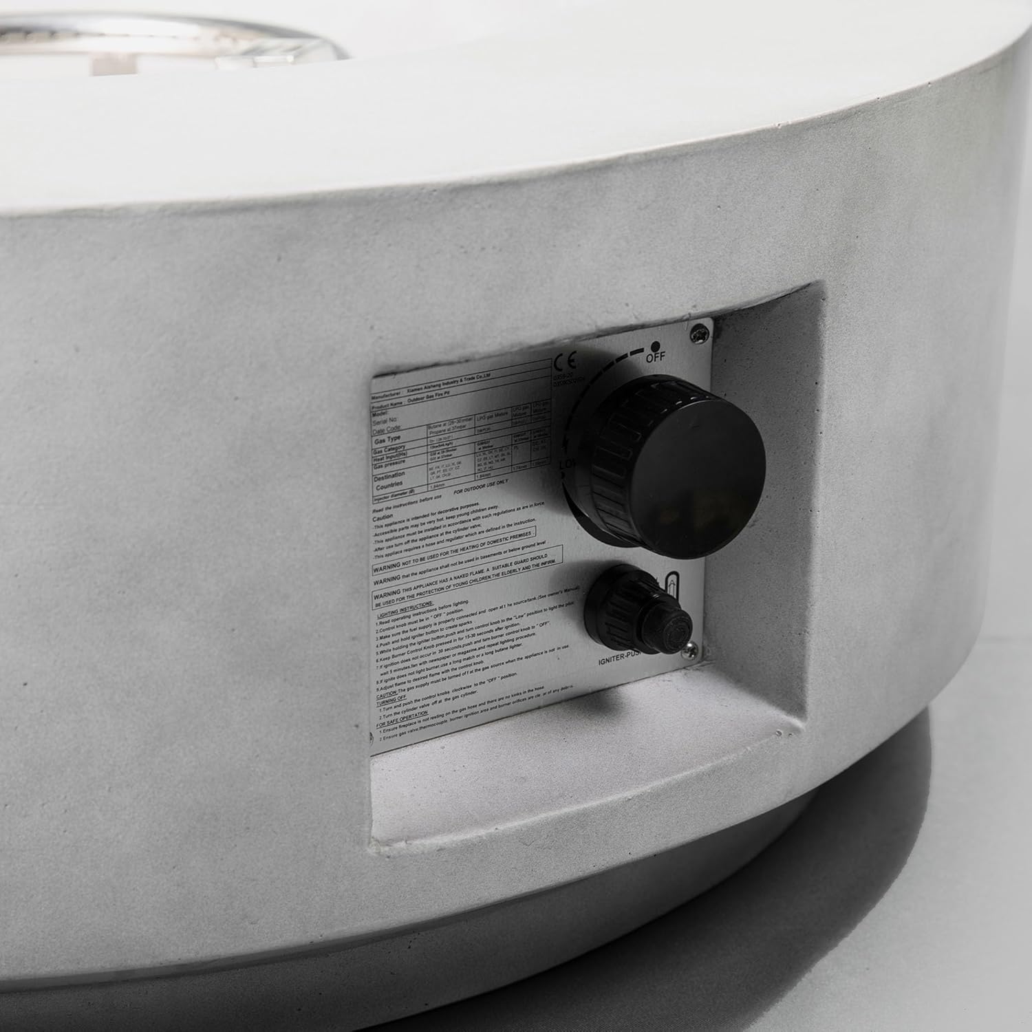 30-Inch Outdoor Propane Fire Pit Table with Lid, Round Fire Bowls for Outside with Side Handles & Rocks, 50000 BTU Smokeless Steel Gas Firepits for Outside Patio Garden Backyard (Grey, 30in)