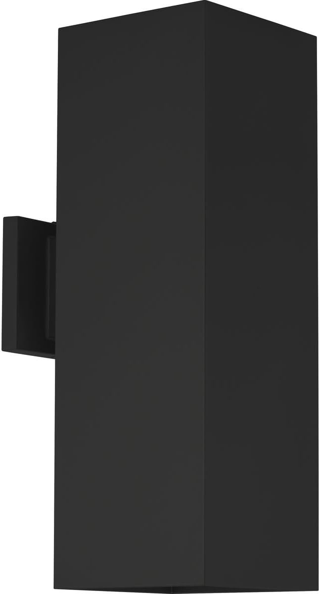 Progress Lighting 6-Inch Aluminum Outdoor Up/Down Wall Lantern Light, Square Collection, Matte Black, P5644-31