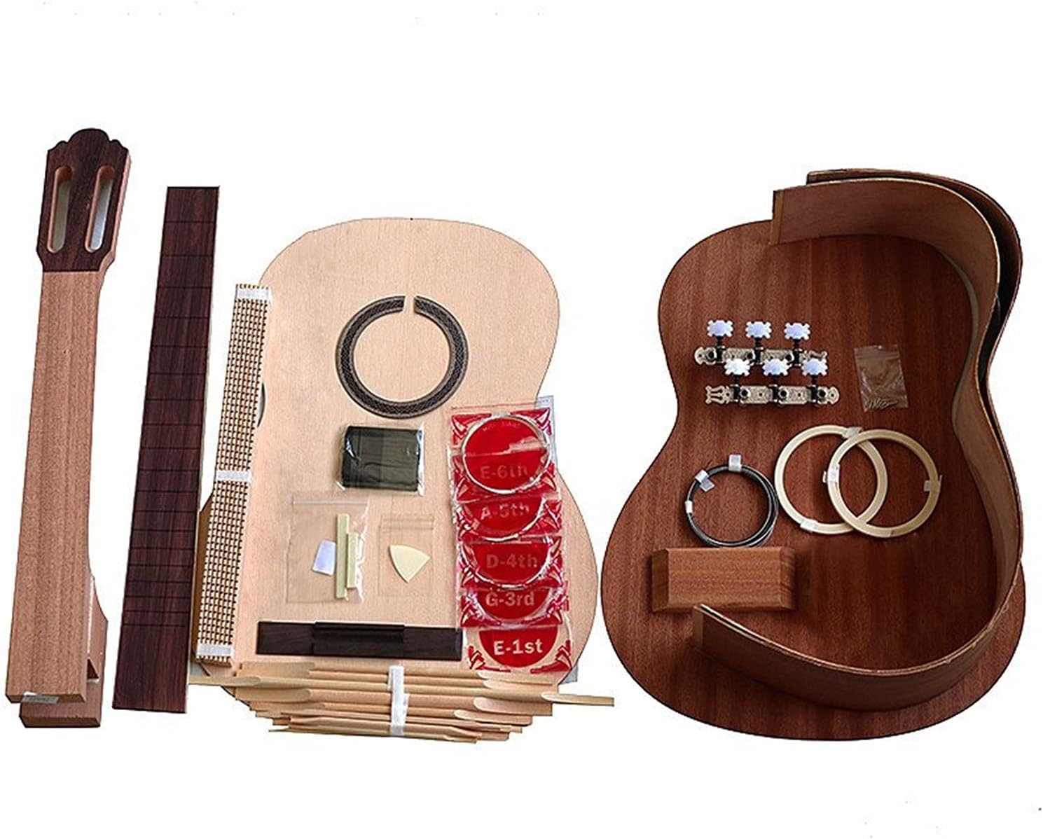 Unfinished Guitar Body 1 Set Spain Classical Guitar Kits DIY Assembly Accessories Guitar DIY Accessory