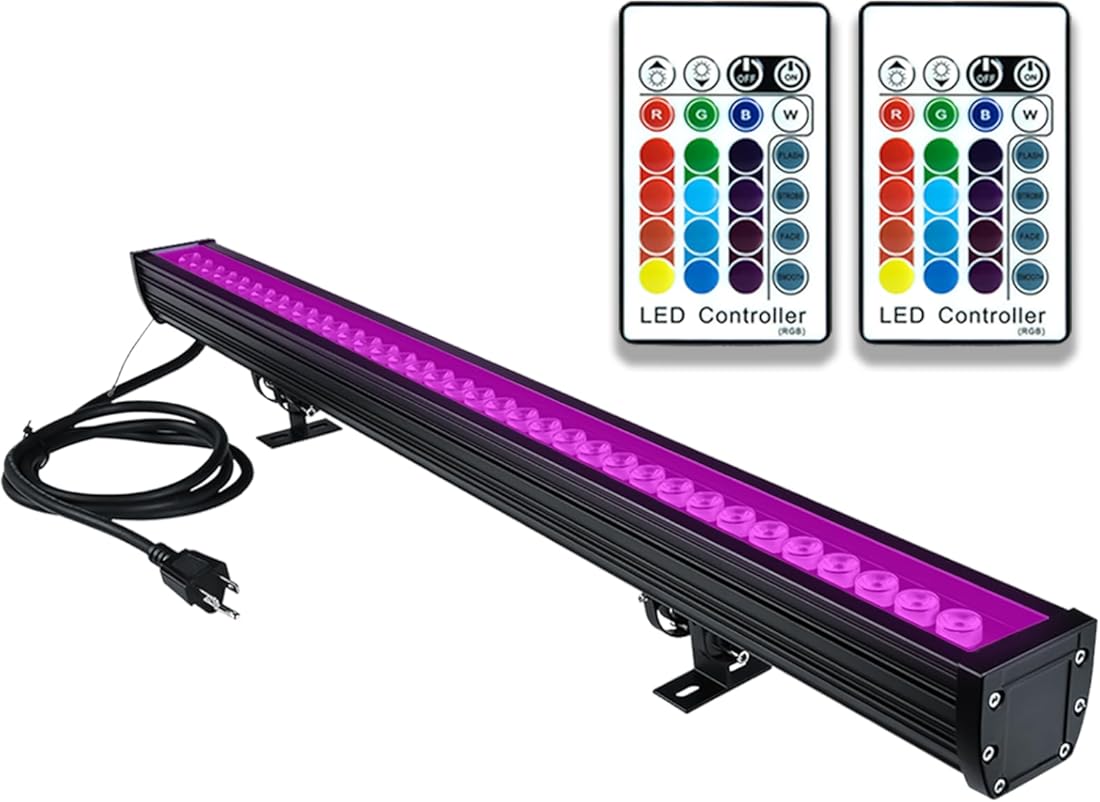 Wall Washer LED Lights,108W RGBW Color Changing LED Strip Lights with RF Remote,120V, 3.2ft/40 